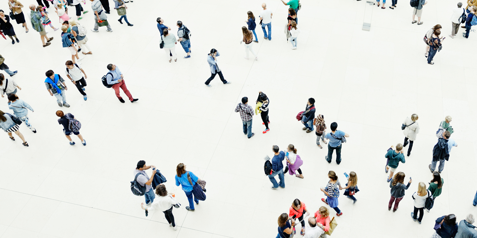 People walking indoors