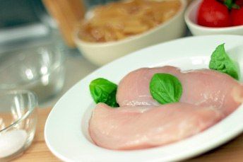 Chicken breasts ready to cook